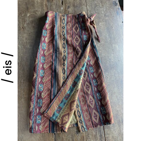 /eis/  I   Multicolored Geometric Midi Wrap Skirt  I  Size S - Picture 1 of 8